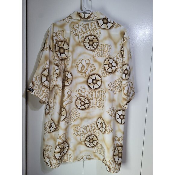 SOUTHPOLE Mens XL Button Up Short Sleeve Shirt Print y2k Streetwear Graffiti - Picture 3 of 8